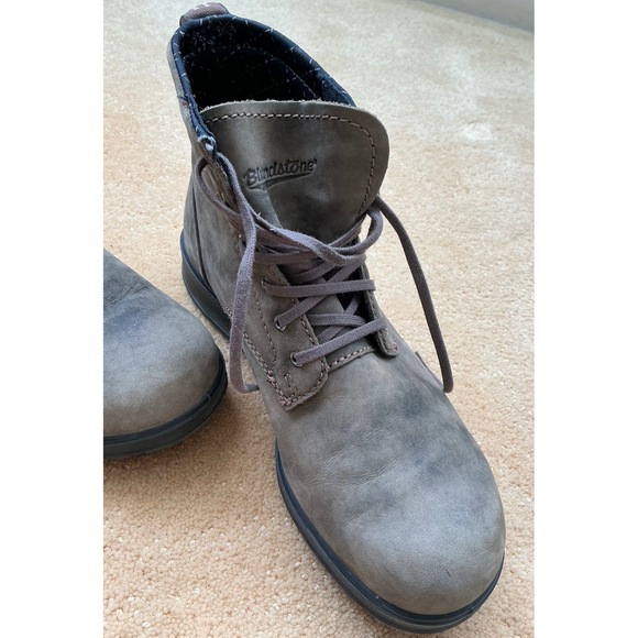 Blundstone Lace Australian Chukka Boots Rustic Brown Genuine Leather Womens 5.5 - Picture 2 of 10